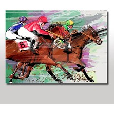 Cakasepetim Ahşap Tablo Yarış Atları