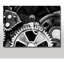 Tablomega Ahşap Tablo Charlie Chaplin Makine Zamanı