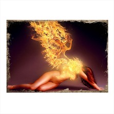 Cakasepetim Ahşap Tablo Alev Kanatlı Kız