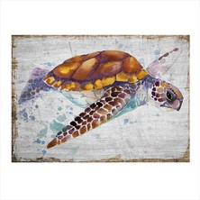Cakasepetim Ahşap Tablo Deniz Kaplumbağası