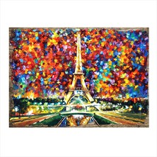 Cakasepetim Ahşap Tablo Renkli Eyfel Kulesi