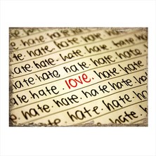 Cakasepetim Ahşap Tablo Aşk Ve Nefret