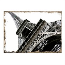 Cakasepetim Ahşap Tablo Siyah Beyaz Eyfel Kulesi