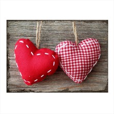 Tablomega Ahşap Tablo Kalp Yastıklar