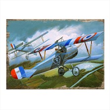 Cakasepetim Ahşap Tablo Nieuport 17 Savaş Uçağı