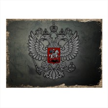 Cakasepetim Ahşap Tablo Rusya Federasyon 2 Kafalı Kartal