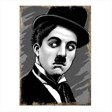 Tablomega Ahşap Tablo Charlie Chaplin Portre