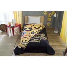 Taç Tek Kişilik Lisanslı Battaniye Emoji