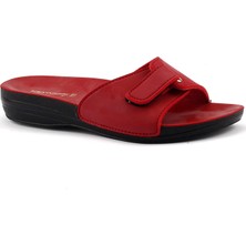 Ceyo Marina-1 Kırmızı Günlük Anatomik Bayan Terlik Ayakkabı