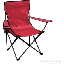 Kırmızı Katlanabilir Katlanır Kamp Sandalyesi Çantalı