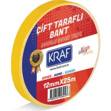 Kraf Çift Taraflı Bant 12mmX25mt. 6'lı Paket