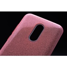 Case 4U Xiaomi Redmi 5 Plus Kılıf Çift Katmanlı Simli Shining Sert Silikon Arka Kapak Siyah*