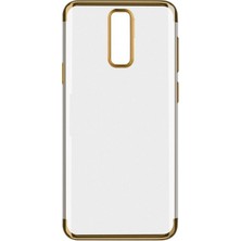 Case 4U Huawei Mate 10 Lite Lazer Kaplamalı Şeffaf Silikon Kılıf - Altın