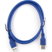 Microcase Usb 3.0 To Usb 3.0 Erkek Mavi Renk Kısa Kablo AL28601