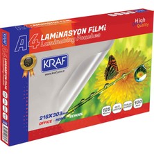 Kraf Laminasyon Filmi Parlak A4 125Mic 100'lü 2124