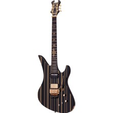 Schecter Synyster Custom FR Elektro Gitar (Gloss Black & Gold Stripes)