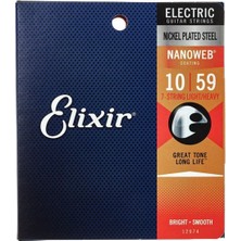 Elixir 12074 Nanoweb Light/Heavy 7 Telli Elektro Gitar Teli (10-59)