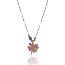 Söğütlü Silver Rose Nazarlı Yonca Kolye Sgtl5719
