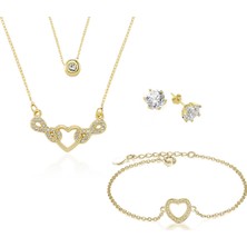 Forentina Kalpli Kolye Küpe Bileklik Set - Ps0433