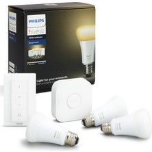 Philips Hue Beyaz Ambiyans Akıllı Başlangıç Seti 3'lü Kumandalı E27