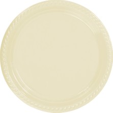 Elite Time Tabak Plastik Yuvarlak 22 Cm Krem Pk:25 Kl:20Ve26 -