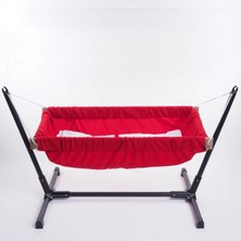 Svava Standlı Ahşap Bebek Hamak Beşik (Kırmızı)