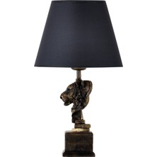 Qdec Modern Dizayn Aslan Abajur Gold Gri