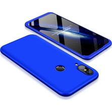 Case 4U Huawei P20 Lite Kılıf Kılıf 3 Parçalı Tam Koruma Sert Mika Ays Kapak - Mavi