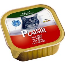 Plaisir 4'lü Sığır Etli Pate Yetişkin Kedi Maması 100 Gr