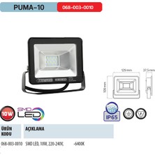 Horoz elektrik Puma-10 10 Watt 6400K Beyaz Işık Smd Led Projektör 10W