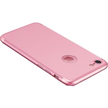 Case 4U Apple iPhone SE 2022 / SE 2020 / iPhone 8 / iPhone 7 Kılıf 3 Parçalı Tam Koruma Sert Mika Ays Kapak Rose Gold