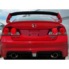 Honda Civic FD6 2006 - 2011 Mugen RR Sağ Sol Çift Çıkış Arka Tampon Eki - Difüzör Plastik)