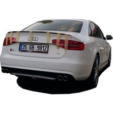 Audi A4 B8 Makyajlı 2012 - 2016 S4 Arka Tampon Eki - Difüzör (Plastik)