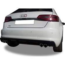 Audi A3 8V 2012 - 2016 Plastik Arka Tampon Eki - Difüzör (Plastik)