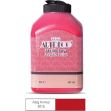 Artdeco Akrilik Ahşap Boyası 500 ml 3015 Ateş Kırmızı