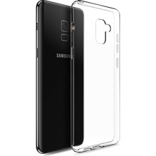 Microcase Samsung A8 2018 Silikon Koruma Kılıfı + Tempered Cam