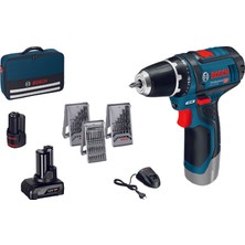 Bosch Professional GSR 12V-15 + Aksesuar seti Akülü Delme Vidalama