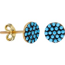 Glorria Altın Firuze Taşlı Küpe