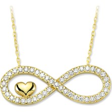 Glorria Altın Kalpli Sonsuzluk Kolye Vk0641