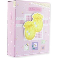 Mutlu Adım 14 x 17 cm  Pembe Patikli Fotoğraf Albümü