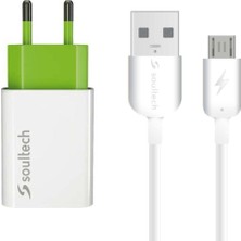 Soultech 2.1 A Ev Şarj Adaptörü & Micro USB Data Şarj Kablosu