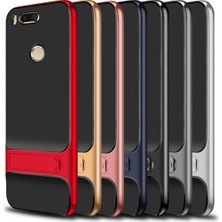 Case 4U Xiaomi Mi A1 - 5X Kılıf Standlı Korumalı Silikon Arka Kapak - Kırmızı