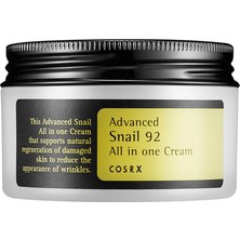 Cosrx Advanced Snail 92 All In One Cream - Salyangoz Ekstreli Hepsi Bir Arada Krem