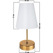 Modelight Estelya Abajur Gold Ayak / Beyaz Şapka