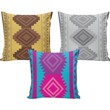Panatex Multi Color 43x43 3'lü Kırlent Kılıfı Seti AYS250
