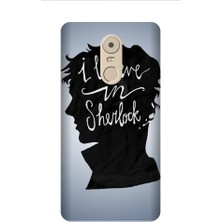 Kapakolur Lenovo Vibe K6 Note Sherlock Baskılı Kapak Kılıf + Ekran Koruyucu Cam