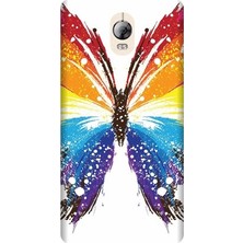 Kapakolur Lenovo Vibe P2 Kelebek Baskılı Kapak Kılıf + Ekran Koruyucu Cam