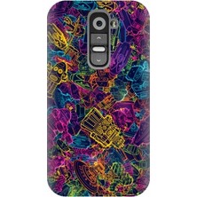 Kapakolur LG G2 Mini Renkli Robotlar Kapak Kılıf + Ekran Koruyucu Cam