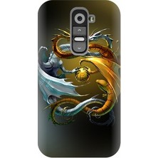 Kapakolur LG G2 Dragon Baskılı Kapak Kılıf + Ekran Koruyucu Cam
