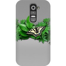 Kapakolur LG G2 Kelebek Temalı Kapak + Ekran Koruyucu Cam Kılıf